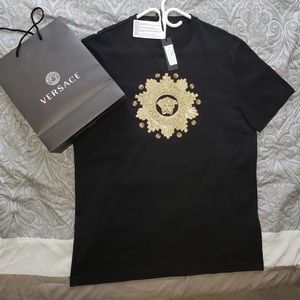 Versace: Embellished Medusa Logo T-Shirt